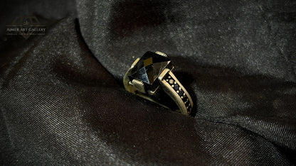 Men's Black American Diamond Ring
