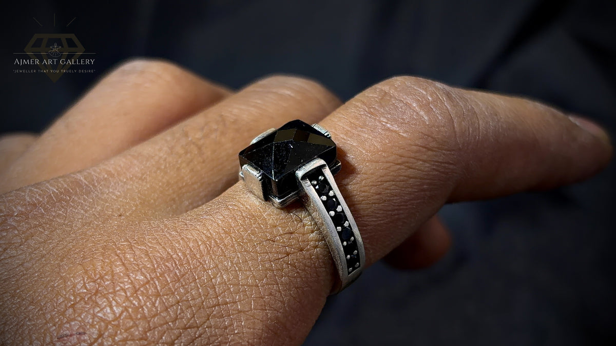 Men's Black American Diamond Ring