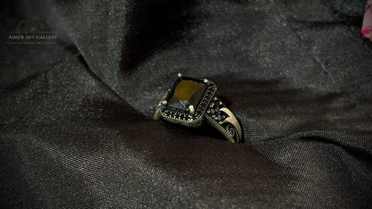 Men's Black American Diamond Ring