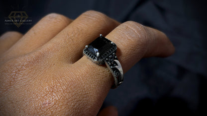 Men's Black American Diamond Ring