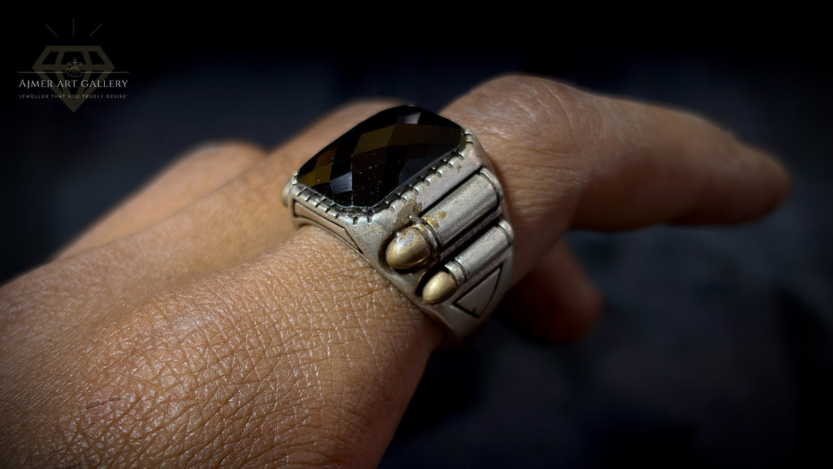 Men's Black American Diamond Ring