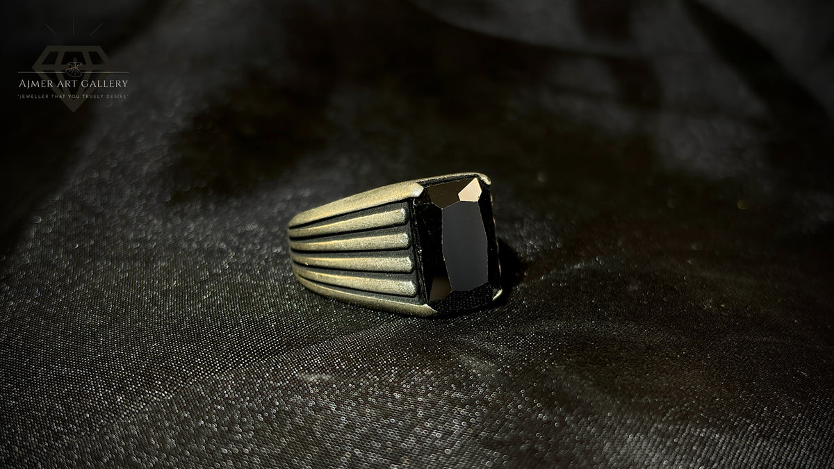 Men's Black American Diamond Ring