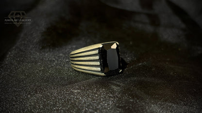 Men's Black American Diamond Ring