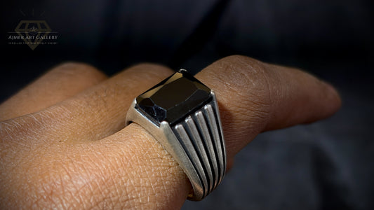 Men's Black American Diamond Ring