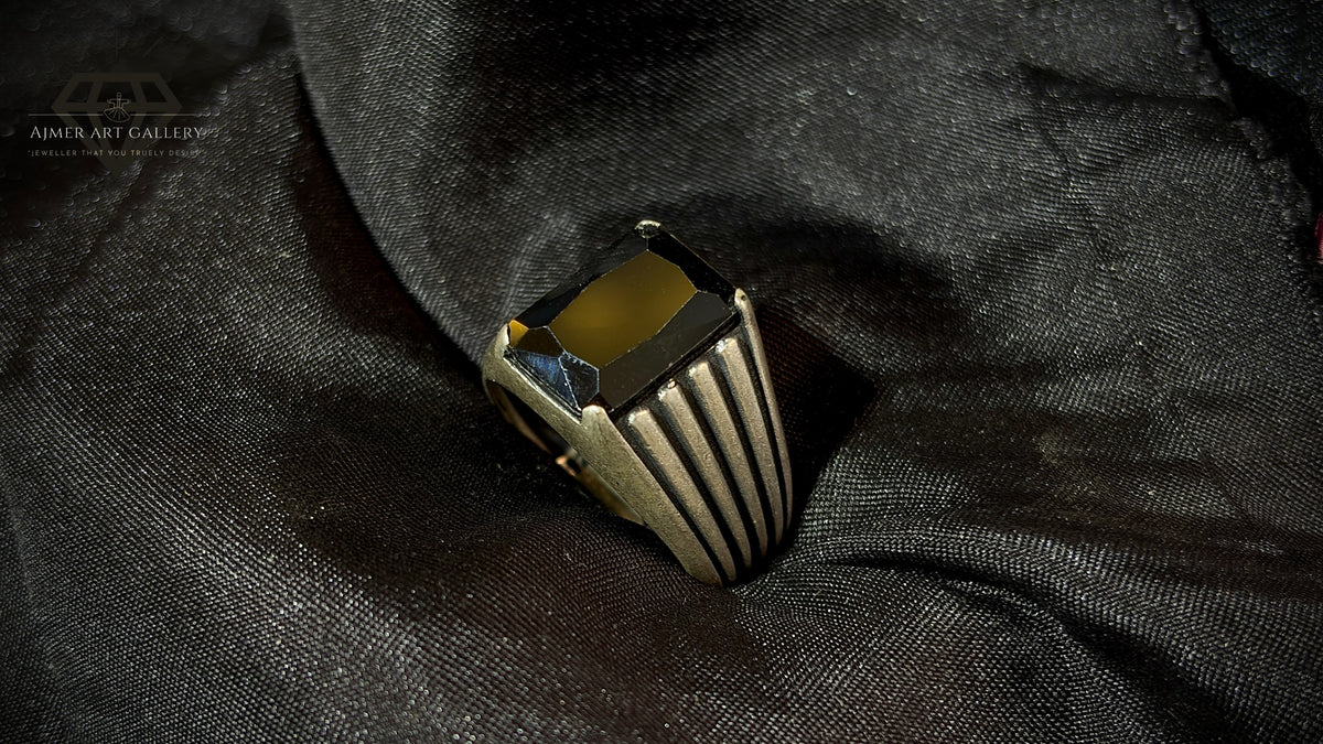 Men's Black American Diamond Ring