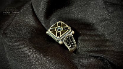 Men's Black American Diamond Ring