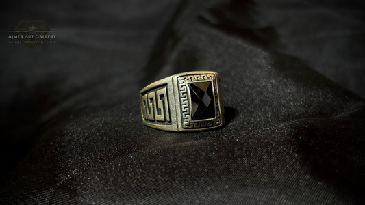 Men's Black American Diamond Ring