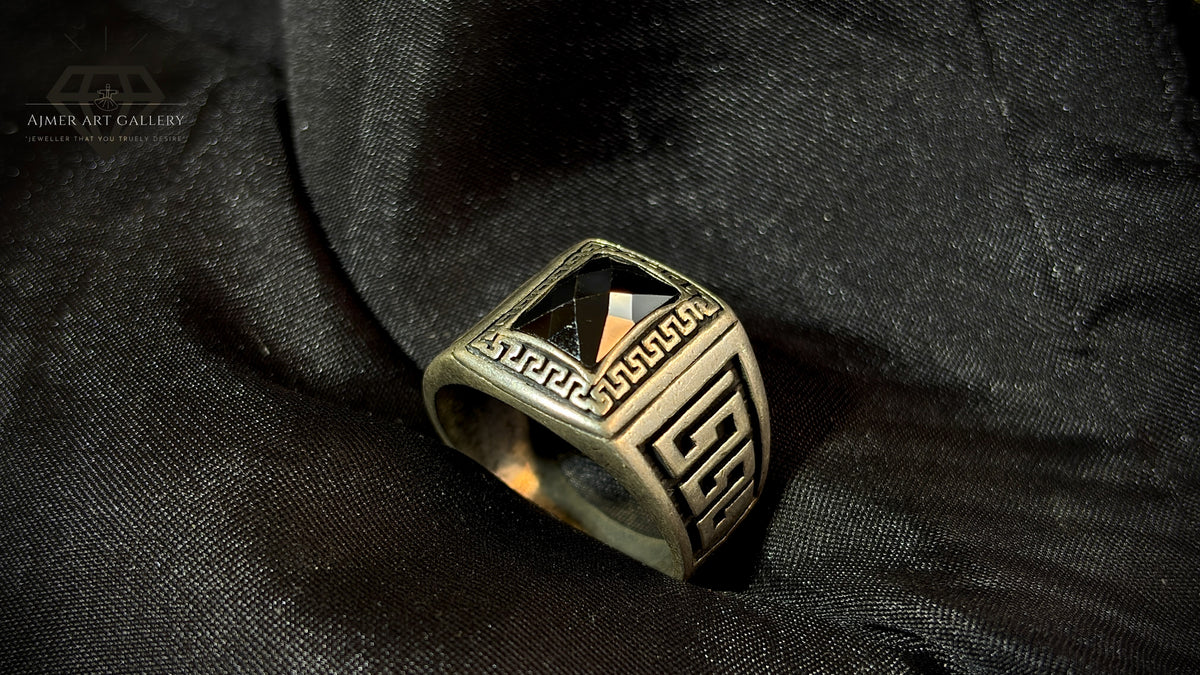Men's Black American Diamond Ring