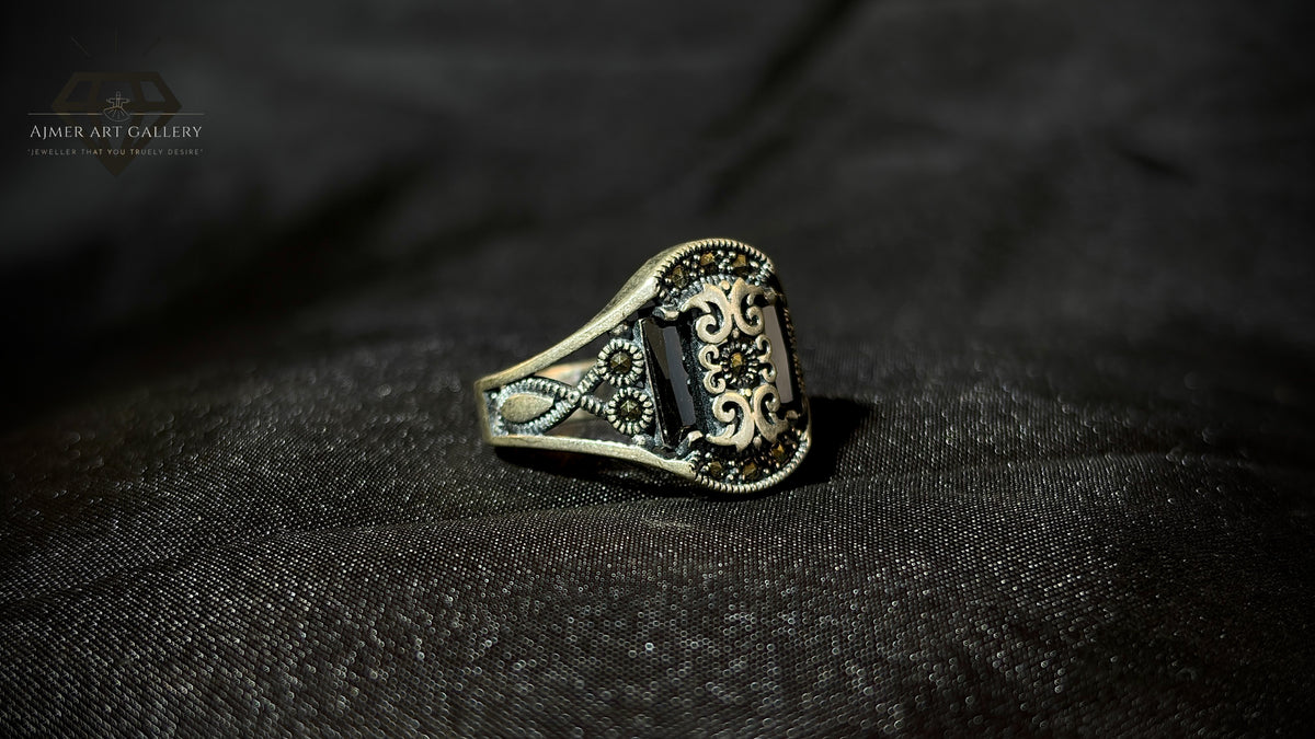 Men's Black American Diamond Ring