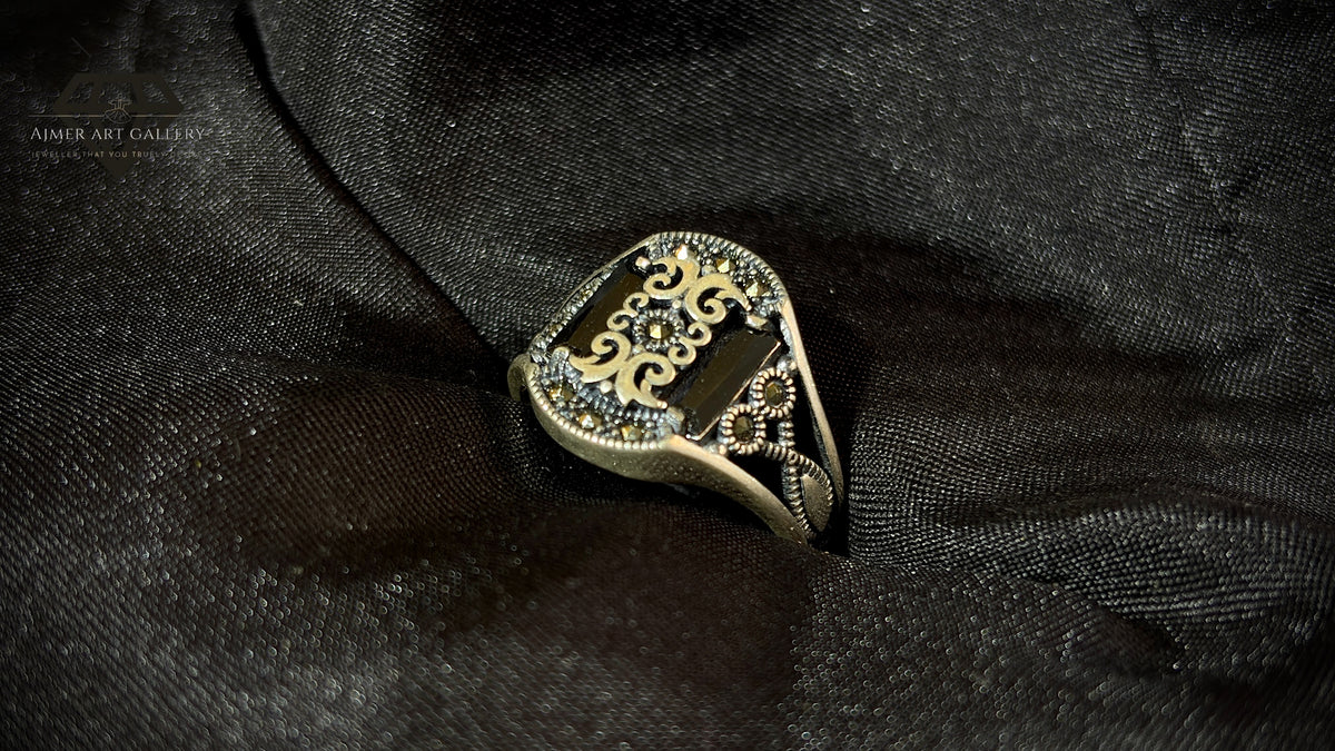 Men's Black American Diamond Ring