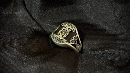 Men's Black American Diamond Ring