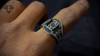 Men's Black American Diamond Ring