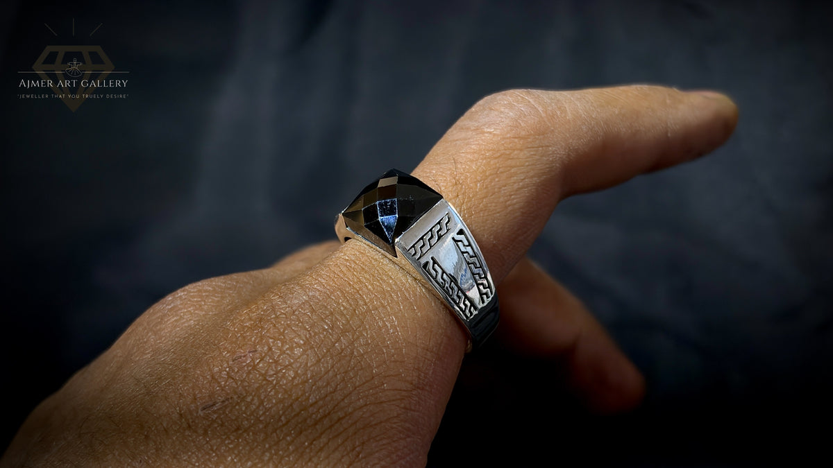 Men's Black American Diamond Ring