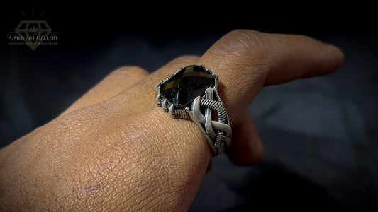 Men's Black American Diamond Ring