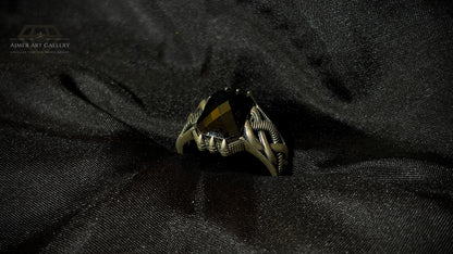 Men's Black American Diamond Ring