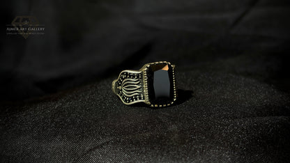 Men's Black American Diamond Ring