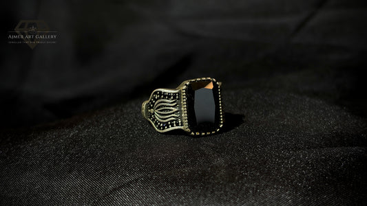 Men's Black American Diamond Ring