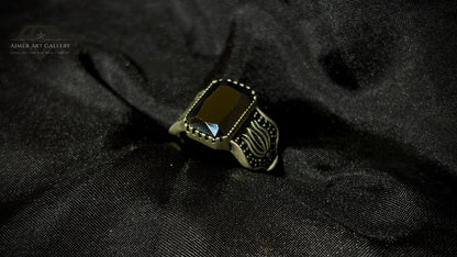 Men's Black American Diamond Ring