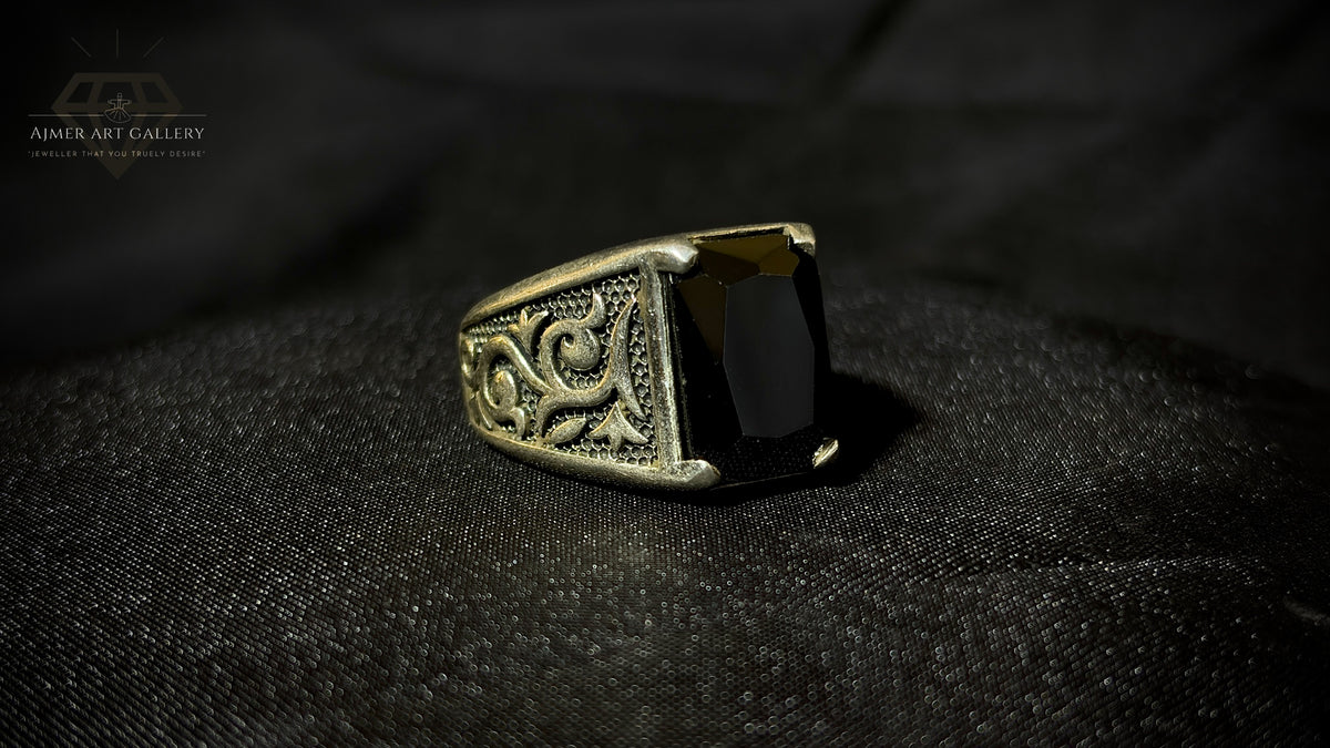 Men's Black American Diamond Ring