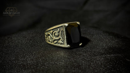 Men's Black American Diamond Ring