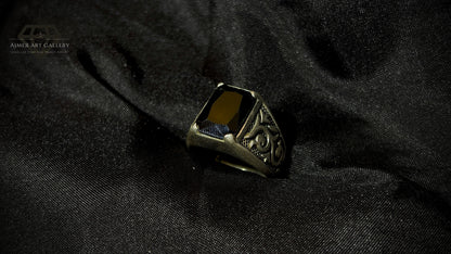 Men's Black American Diamond Ring