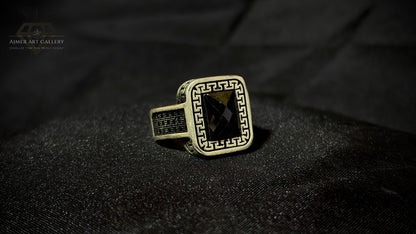 Men's Black American Diamond Ring