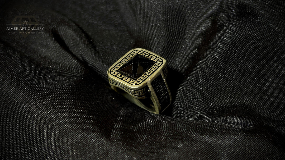 Men's Black American Diamond Ring