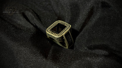 Men's Black American Diamond Ring