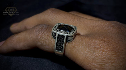 Men's Black American Diamond Ring