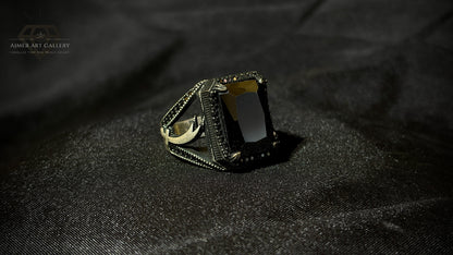 Men's Black American Diamond Ring