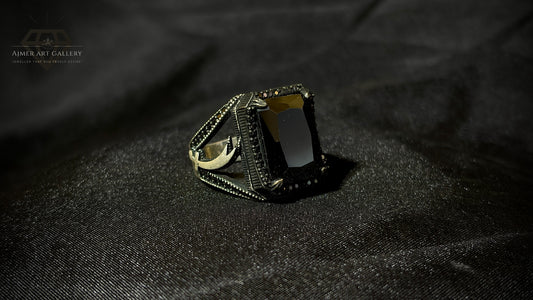 Men's Black American Diamond Ring