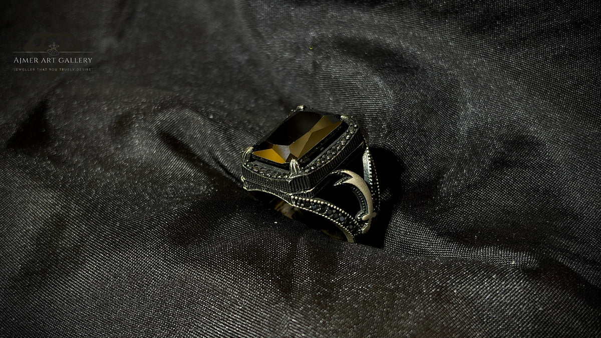 Men's Black American Diamond Ring