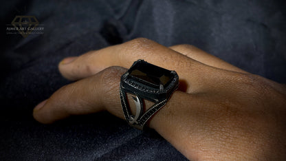 Men's Black American Diamond Ring