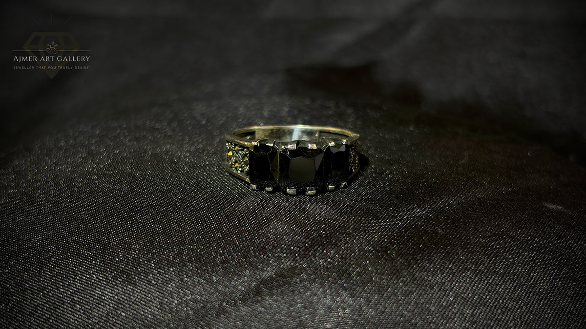Men's Black American Diamond Ring
