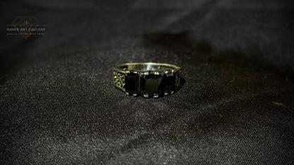 Men's Black American Diamond Ring