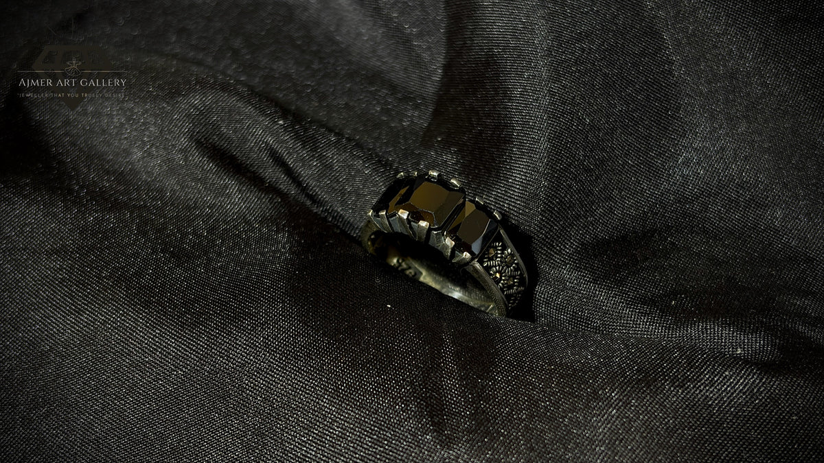 Men's Black American Diamond Ring