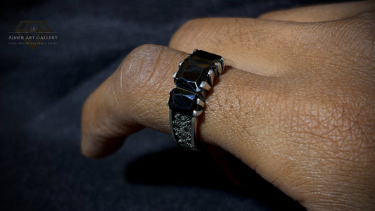 Men's Black American Diamond Ring