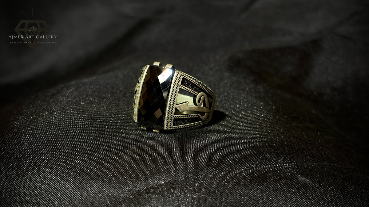 Men's Black American Diamond Ring