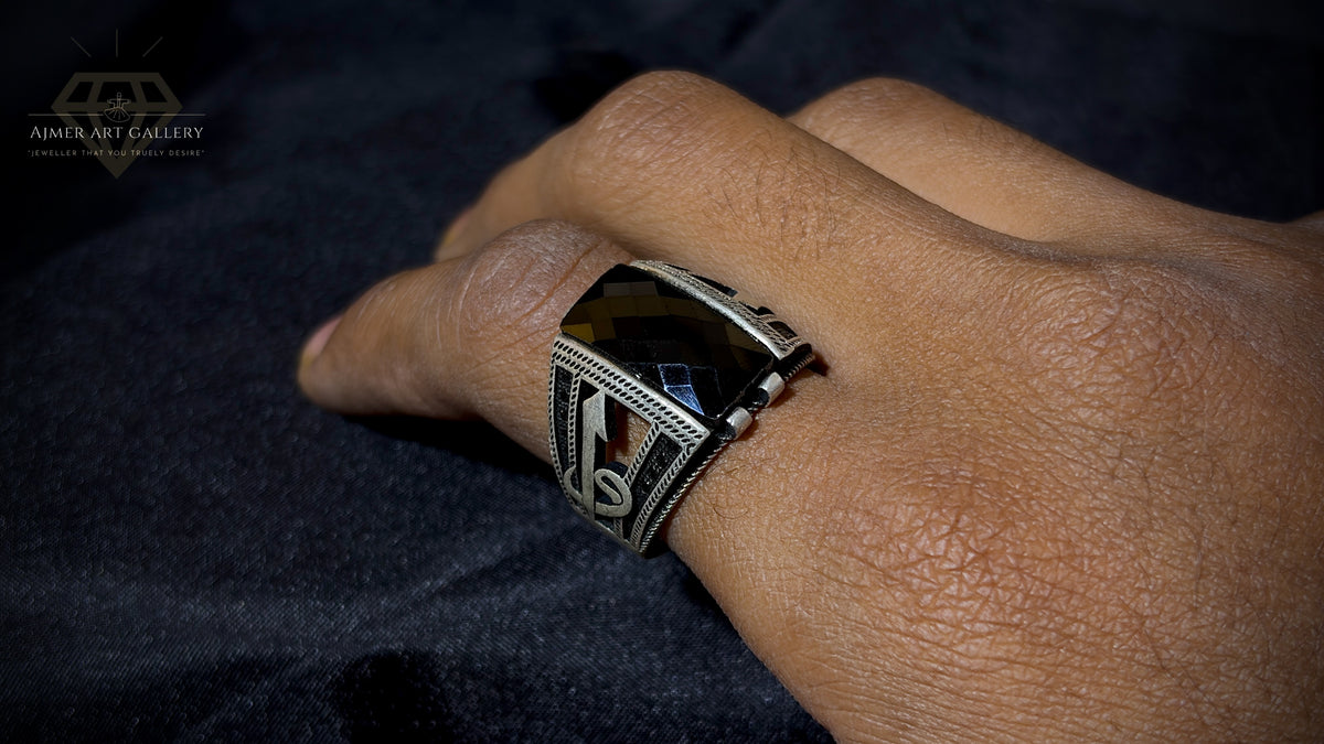 Men's Black American Diamond Ring