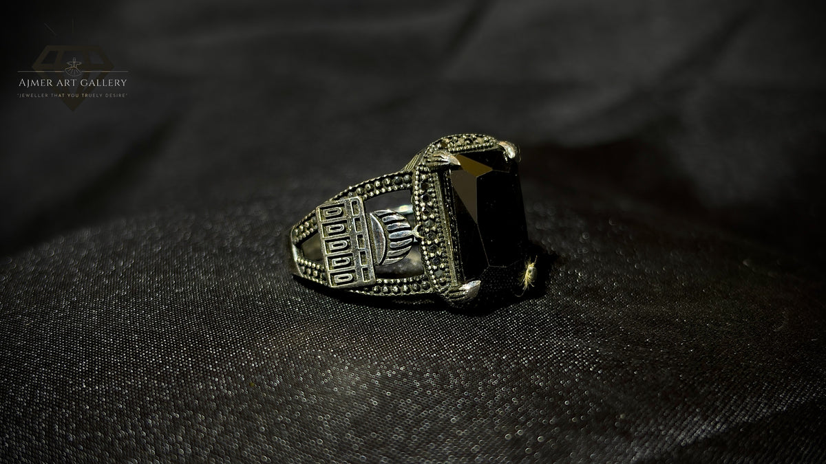 Men's Black American Diamond Ring