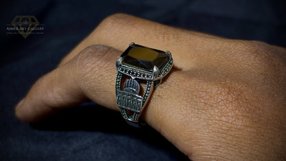Men's Black American Diamond Ring