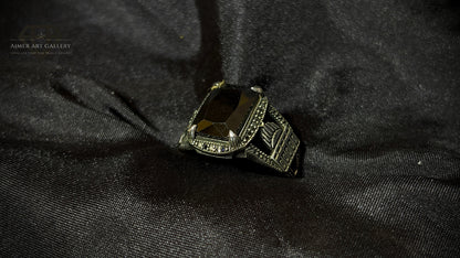 Men's Black American Diamond Ring