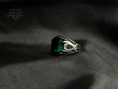 Green Aqeeq Ring