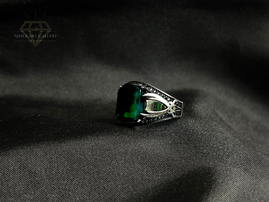 Green Aqeeq Ring