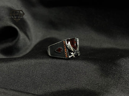 Green Aqeeq Ring