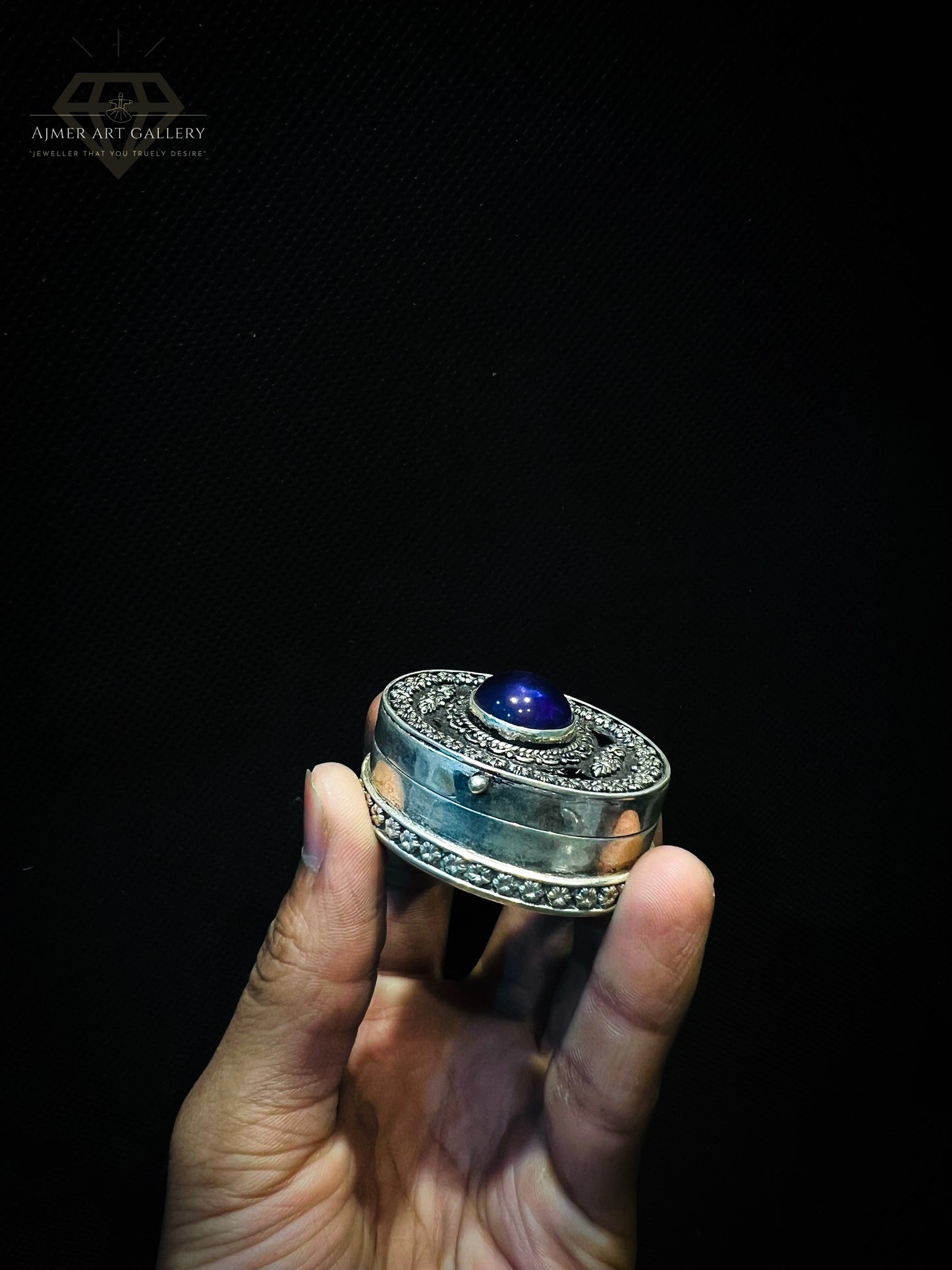 Royal Blue Gemstone 92.5 Silver Box
