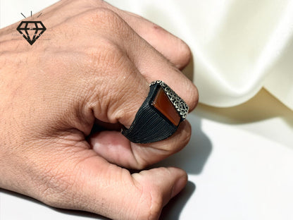 Red Aqeeq Ring