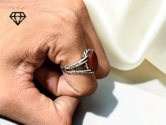 Red Aqeeq Ring