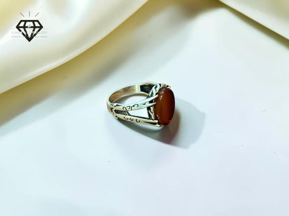 Red Aqeeq Ring