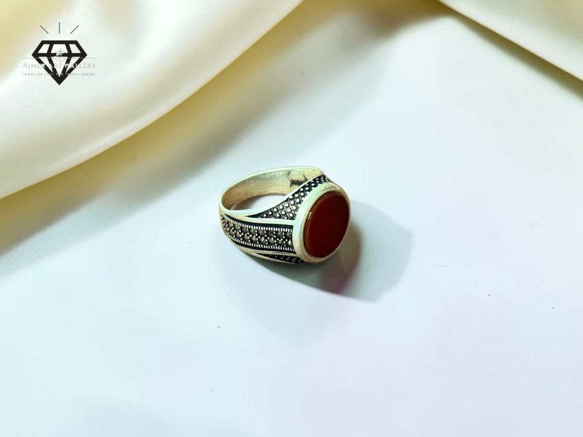 Red Aqeeq Ring
